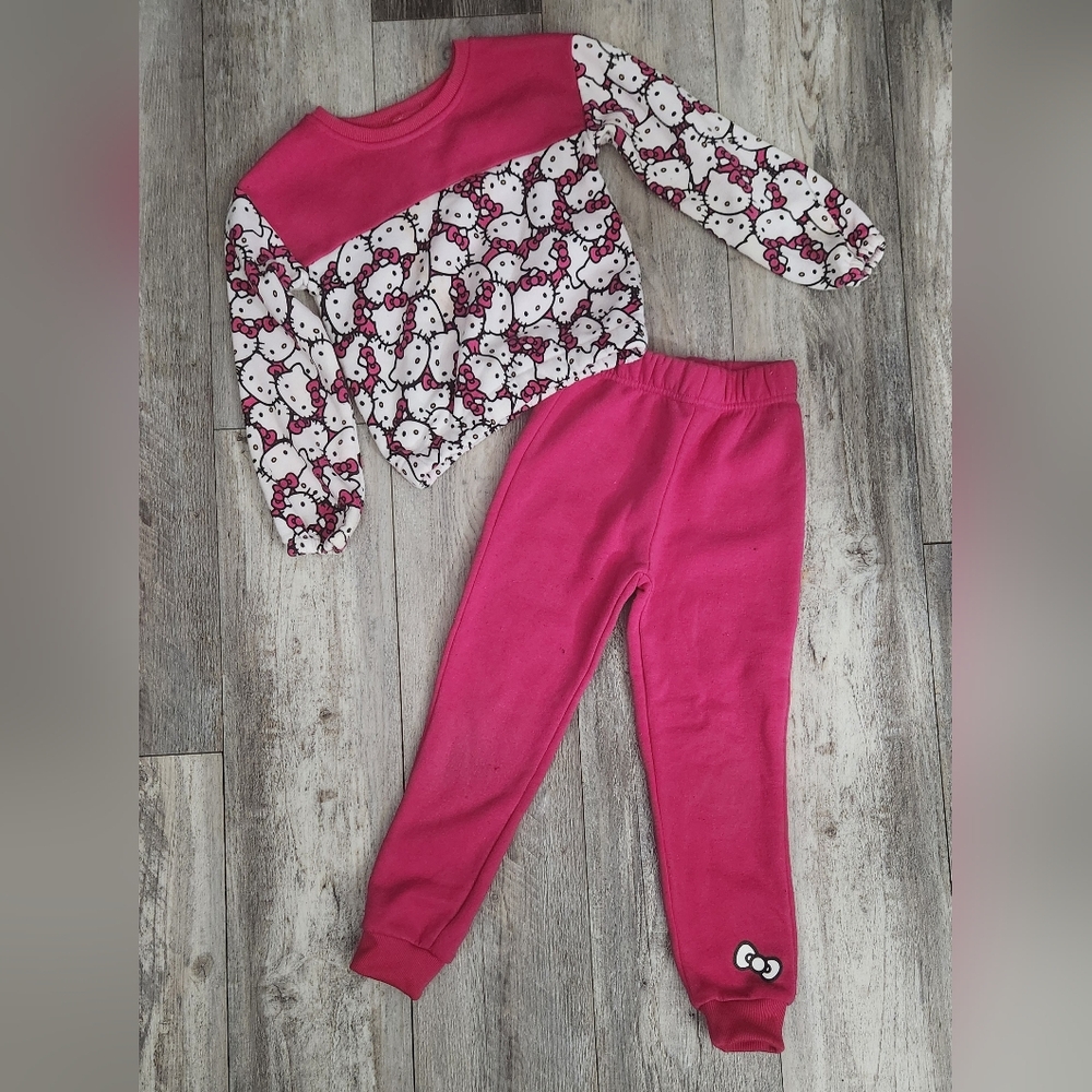 Hello Kitty Fuchsia and White Pajama Set for Kids
